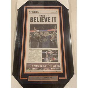 Virginia Cavaliers 2019 National Champs The Daily Progress News Newspaper Framed